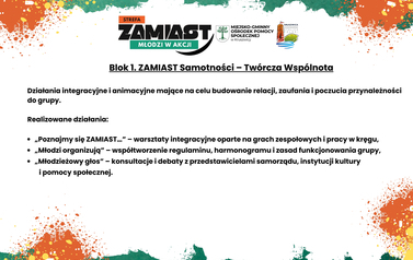 Informacje o projekcie socjalnym "Strefa ZAMIAST - Młodzi w Akcji" 5